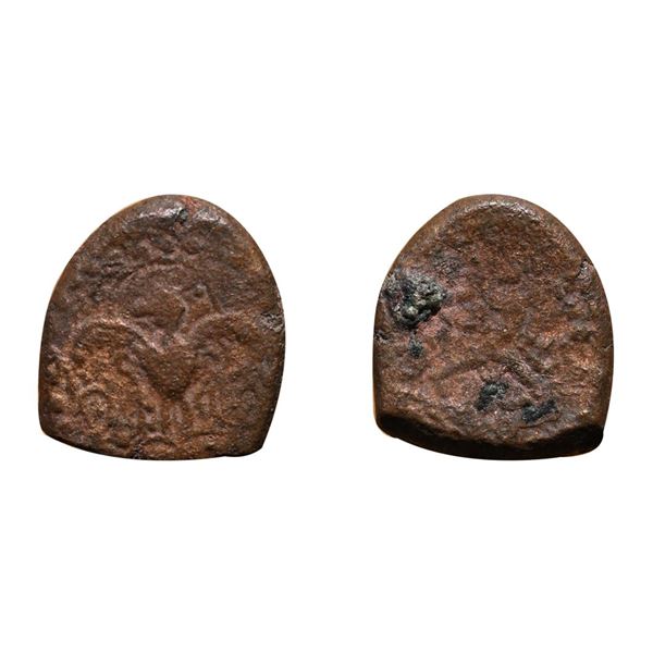 Post Gupta, central india, uninscribed, Copper, 2.74g.