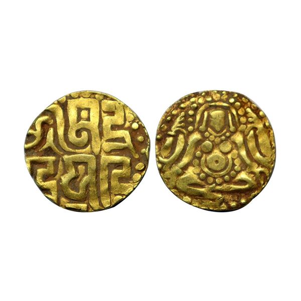 Kalachuris of Tripuri, Gangeya Deva (1015-1040 AD), Gold 4-1/2 Masha, 3.98 gms,