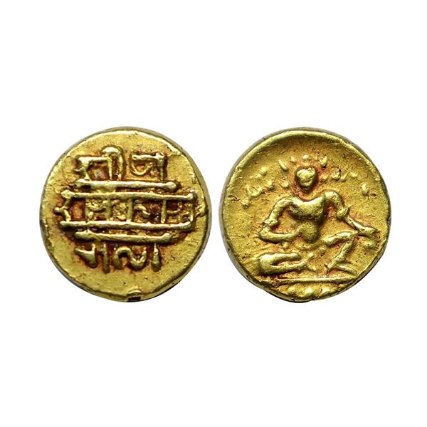Vijayanagara Empire, Tuluva Dynasty, Krishnadevaraya (1509-1529 CE), Gold ½ Varaha, 1.69 gms,