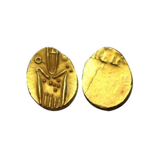 Vira Raya type, Anonymous issue (c. 17th-18th Century AD), Gold Fanam, 0.37 gms