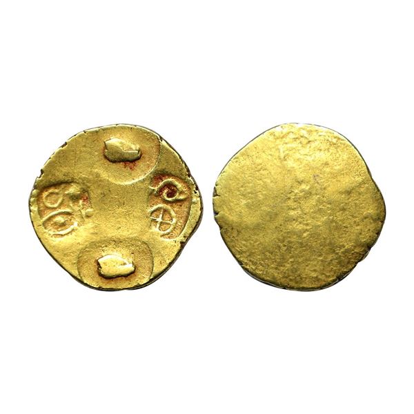Feudatories of Chalukyas of Kalyani, Punch Marked Type, Gold Gadyana, 3.59 gms