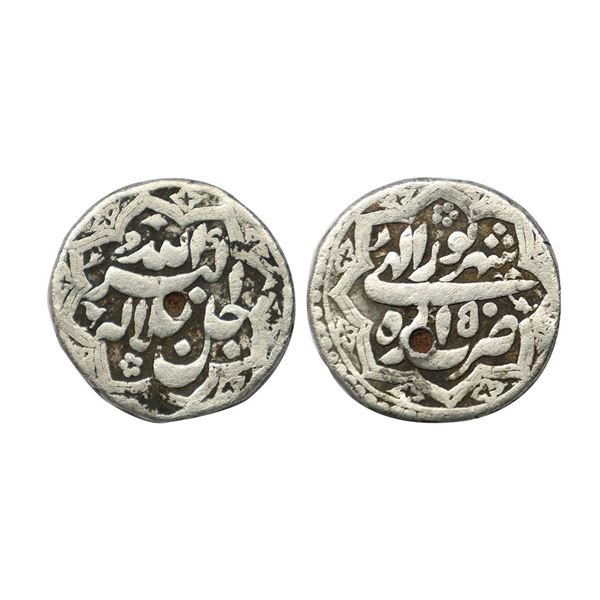 Akbar (1556-1605 AD), silver rupee, Agra mint, Shahrewar
