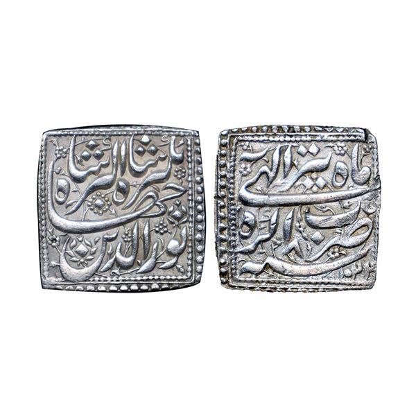 Jahangir, Silver Square Rupee,11.46gms, Agra Mint, Month Tir, AH 1022/8 (KM 147.2).