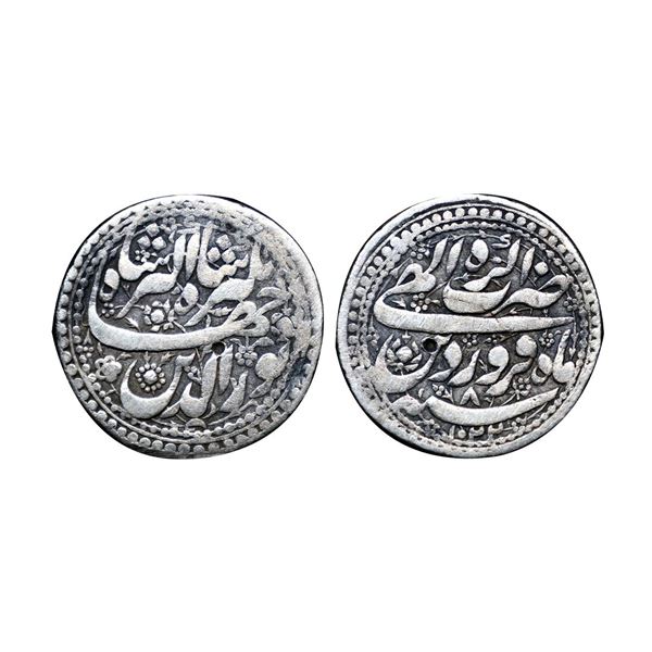 Jahangir (AH 1014-1037 /1605-1627 AD), Agra Mint, Silver Rupee, AH 1022 / 8 RY, Month Farwardin (Ari