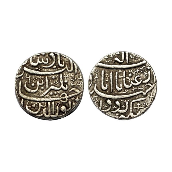 Jahangir (AH 1014-1037, 1605-1627 AD), Silver Heavy "Sawai" Rupee, 14.26 gms, Ahmedabad Mint, RY 6,
