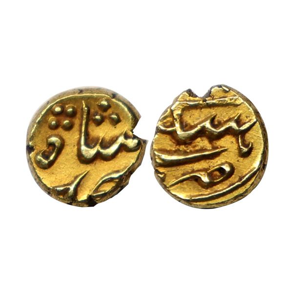 Nawabs of Cudappah, INO Muhammad Shah (AH 1131-1161, 1719-1748 AD), Gold Fanam, 0.36 gms