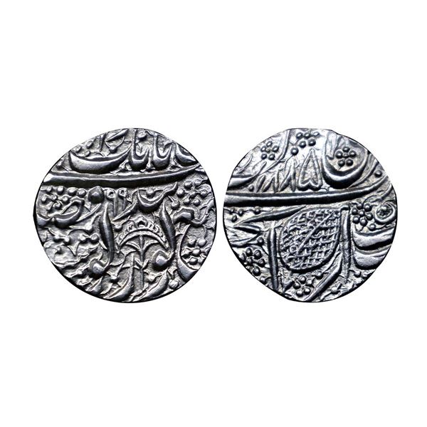 Sikh Empire, Amritsar Mint, Silver Rupee, 11.08g, Nanakshahi couplet., VS 1885 with actual date VS (