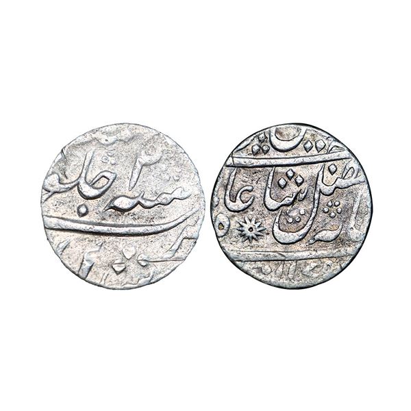 Murshidabad mint, silver rupee, in the name of Shah Alam II, Date :1175 RY 2 , 11.32g.