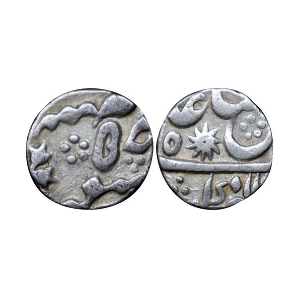 Murshidabad mint, silver ¼ rupee (4 anna) in the name of Shah Alam II, AH 11xx/ RY 5, 2.89gms,