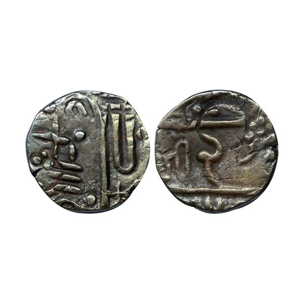 Baroda State, Malhar Rao (AH 1287-1292, 1870-1875 AD), Copper ½ Paisa, 4.72 gms