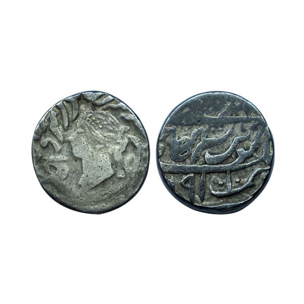 Bharatpur, Jaswant Singh (1853-1893 AD), silver rupee, Bharatpur mint, VS 1910, KM 157, 10.97g.