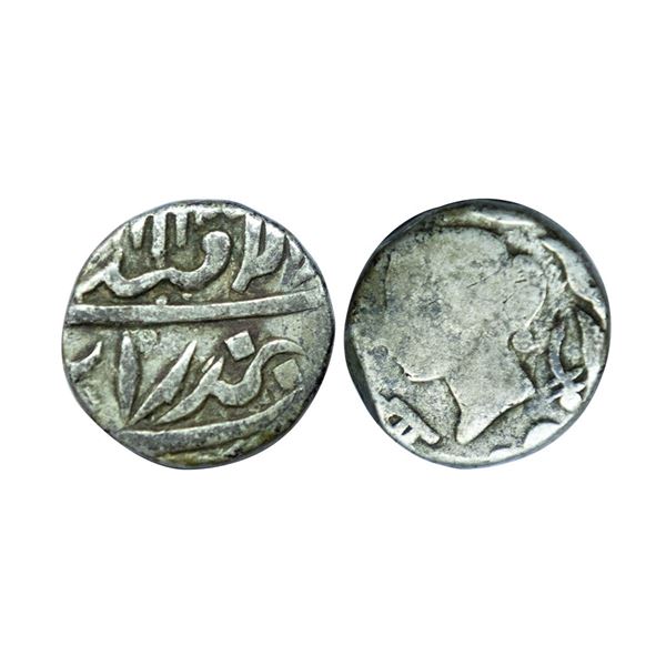 Bindraban, silver ¼ rupee, Bindraban mint, AD 1859, KM 16, 2.56g.
