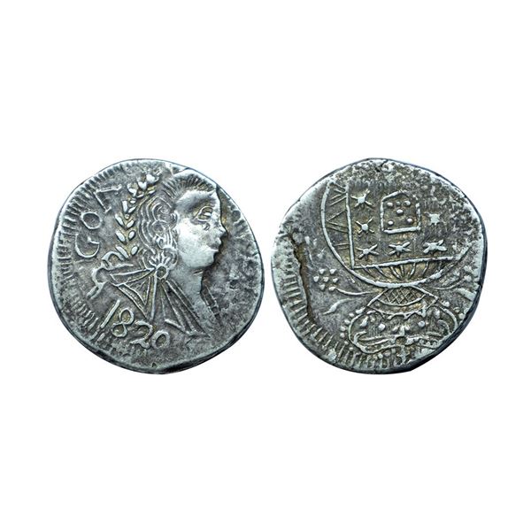 Portuguese India, Goa, D. Joao VI (1816-1826 AD), Silver Rupia, AD 1820, 10.83g.