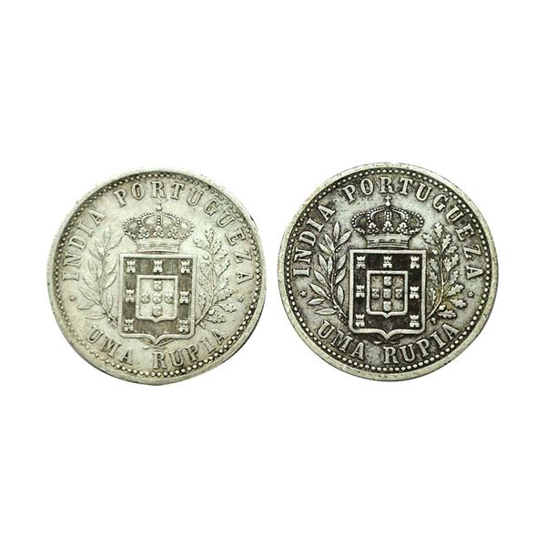 Carlos I, Silver Uma Rupia / Rupee (2pcs), 1903/1904,l (KM 17)