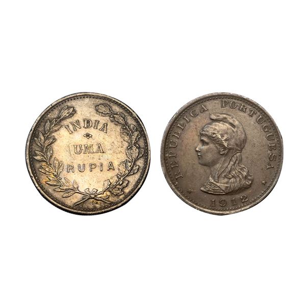 Portuguese India, Goa, Silver Uma Rupee, 11.63 gms, 1912 AD.
