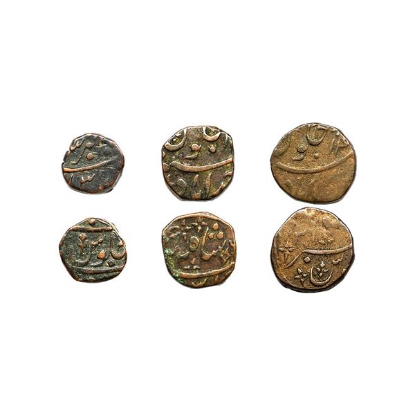 Bombay Presidency, INO of Akbar II, Copper Paisa, 7.60 gms, 7.72 gms, 7.89 gms, Ahmadabad Mint,
