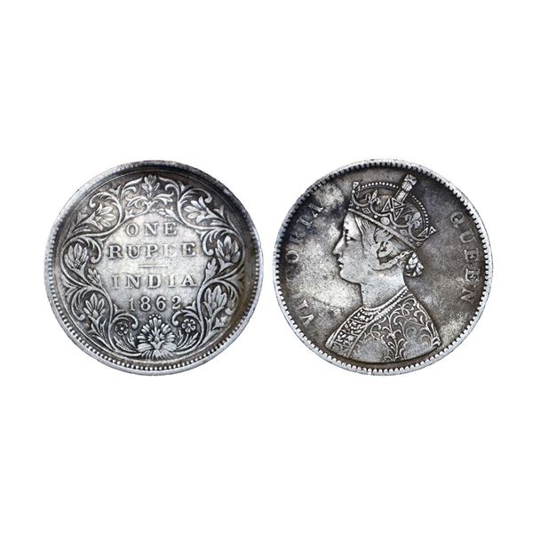 Victoria Queen, silver rupee, 1862, Bombay mint, A/II/2/4, PR 84; GK 312.