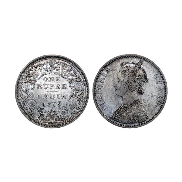 Victoria Queen, Silver Rupee, 1875, Bombay Mint,