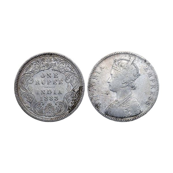 Victoria Empress, Silver Rupee, 1880, Bombay Mint,