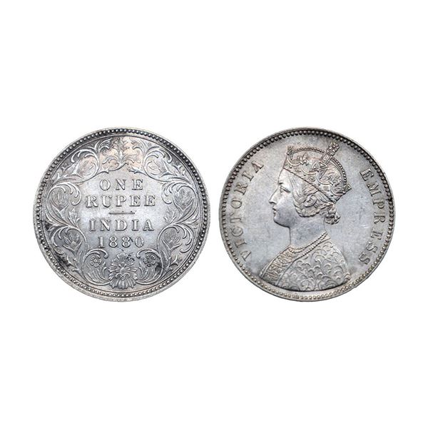 Victoria Empress, Silver Rupee, 1880, Calcutta Mint
