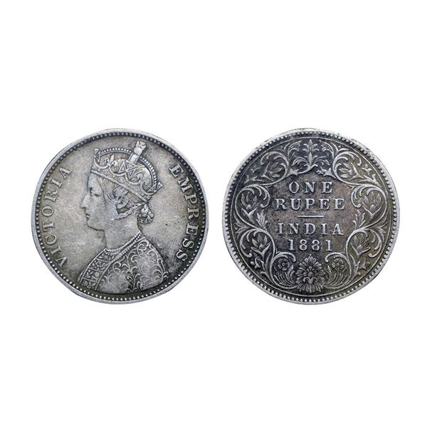 Victoria Empress, silver rupee, 1881, Bombay mint, A3/II(iv), dot, PR 157; GK 469