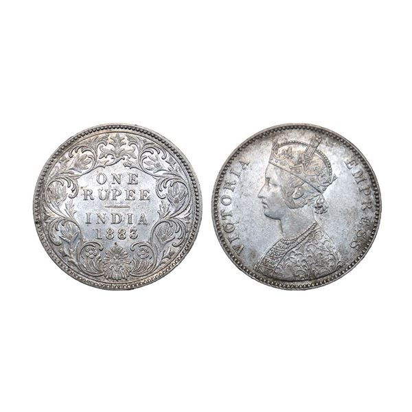 Victoria Empress, silver rupee, 1883, Bombay mint,