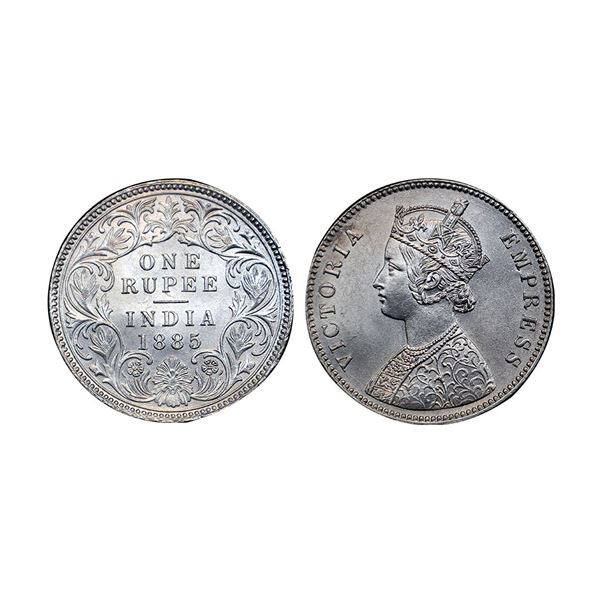 Victoria Empress, Silver Rupee, 1885, Calcutta mint,