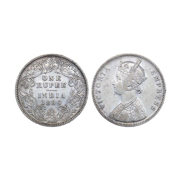 Victoria Empress, Silver Rupee, 1886, Bombay mint,
