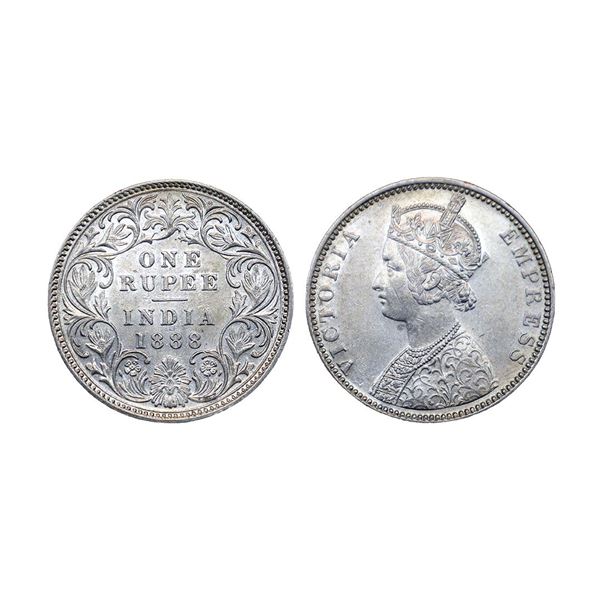 Victoria Empress, Silver Rupee, 1888, Bombay Mint,