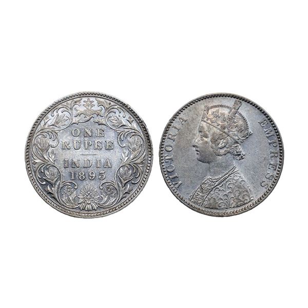 Victoria Empress, silver rupee, 1893, Bombay mint