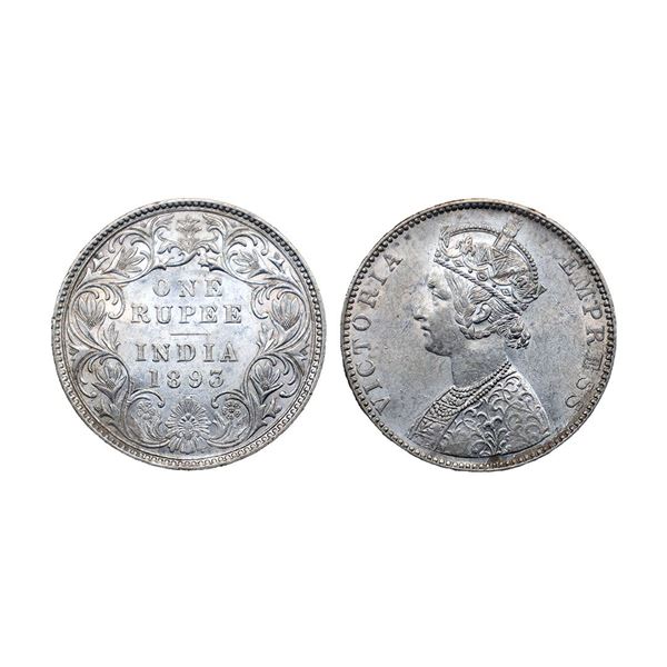 Victoria Empress, Silver Rupee,1893, Bombay mint