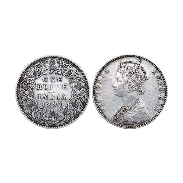 Victoria Empress, Silver rupee, 1897, Bombay mint