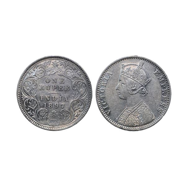 Victoria Empress, silver rupee, 1897, Calcutta mint, C3/I(i)/'C' incused, PR 136; GK 582.
