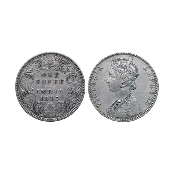 Victoria Empress, silver rupee, 1897, Calcutta mint, C3/I(i)/'C' incused, PR 136; GK 582.