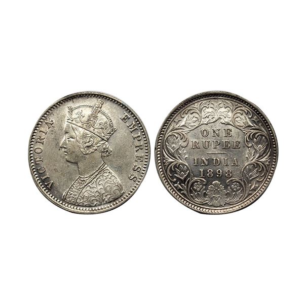 Victoria Empress, Silver Rupee, 1898, C3/I, C incuse, PR 137; GK 587, About Uncirculated,