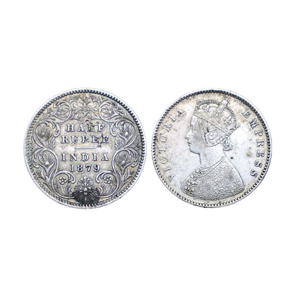 Victoria Empress, Silver ½ Rupee, 1879, Calcutta Mint, A / I / C incuse (Prid 263)