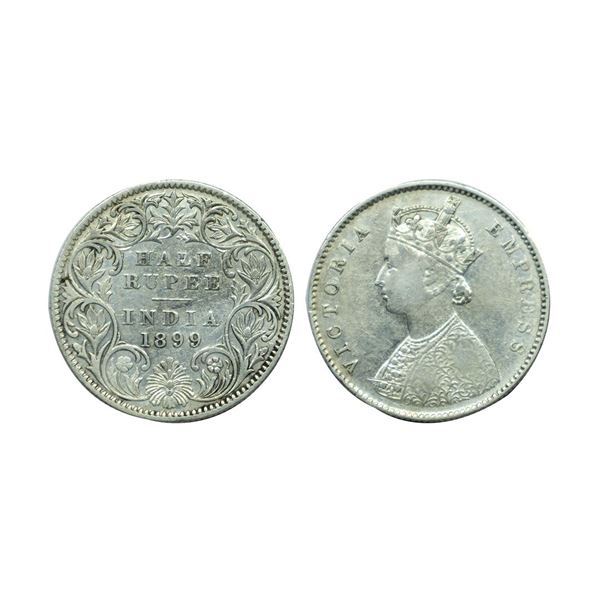 Victoria Empress, silver ½ rupee, 1899, Calcutta mint,