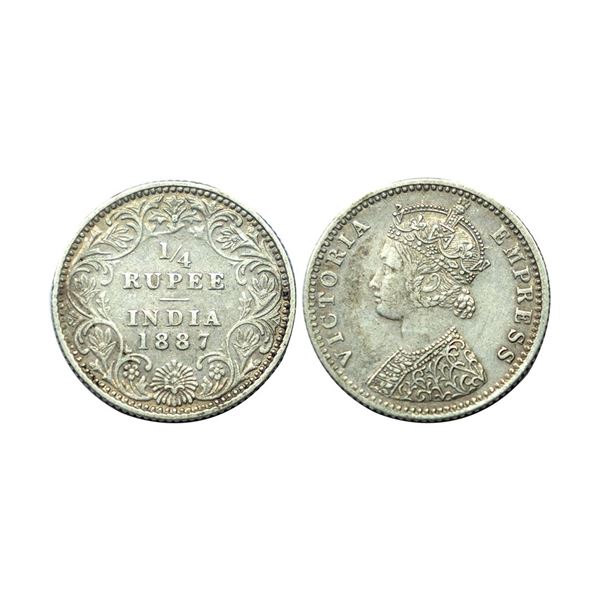 Victoria Empress, silver ¼ rupee, 1887, Bombay mint