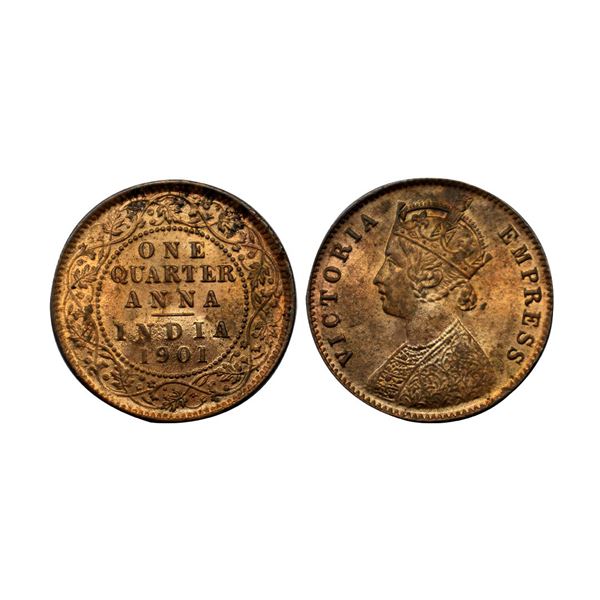 Victoria Empress, copper ¼ anna, 1901, Calcutta mint