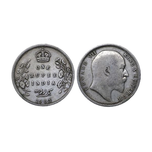 Edward VII, 1903, Silver Rupee,