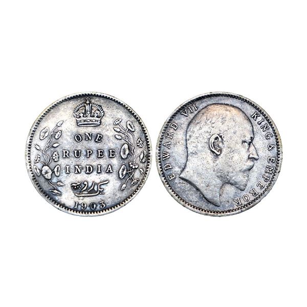 Edward VII King & Emperor, Silver Rupee, 1903, Bombay Mint