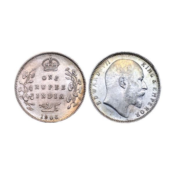 Edward VII King & Emperor, Silver Rupee, 1906, Calcutta Mint