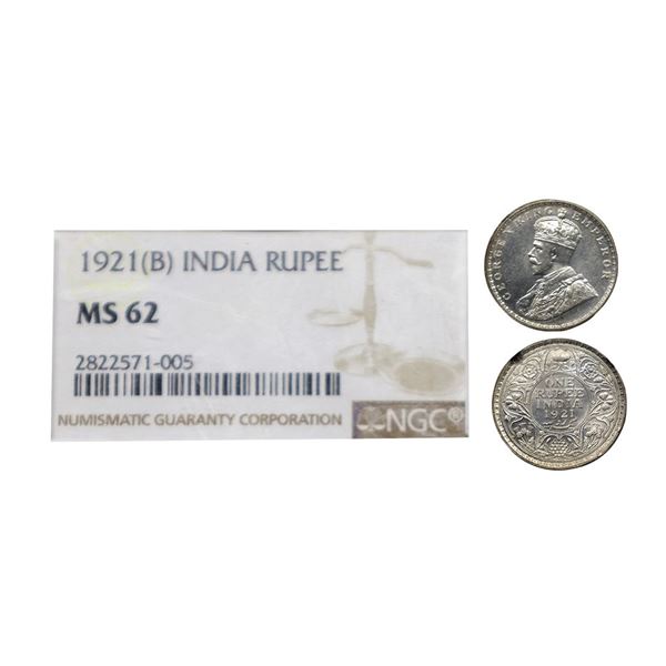 George V, Silver One Rupee, 1921, Bombay Mint,
