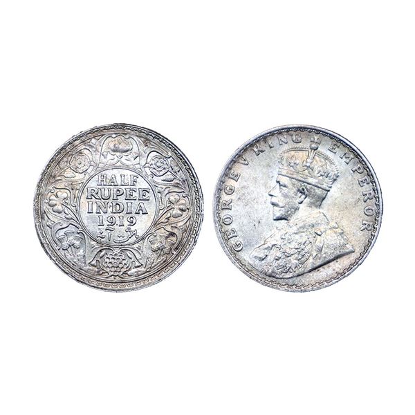 George V, Silver ½ Rupee, 1919, Bombay Mint