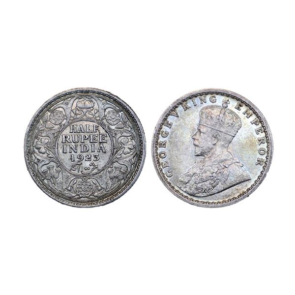 George V, Silver ½ Rupee, 1923, Calcutta Mint