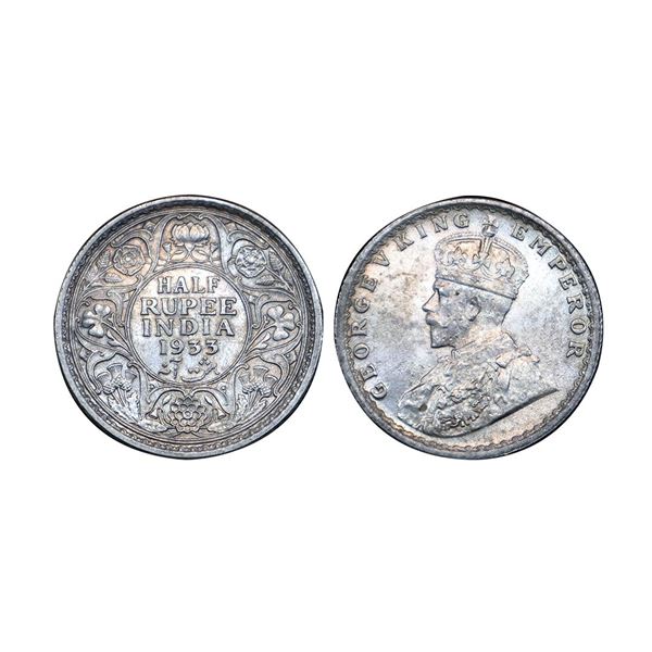 George V, Silver ½ Rupee, 1933, Bombay Mint