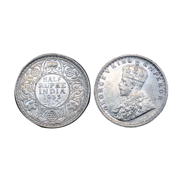 George V, Silver ½ Rupee, 1933, Calcutta Mint,