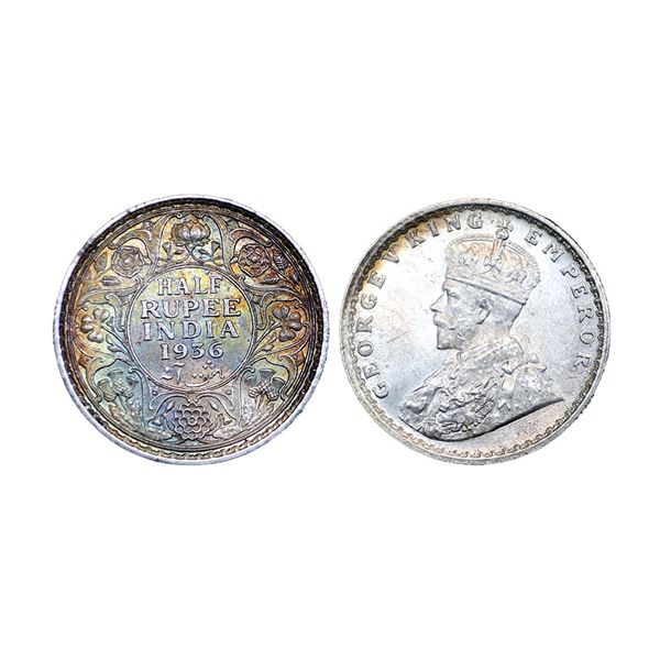 George V, Silver ½ Rupee 1936, Bombay Mint