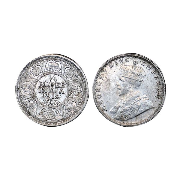 George V, Silver ¼ Rupee, 1919, Calcutta Mint