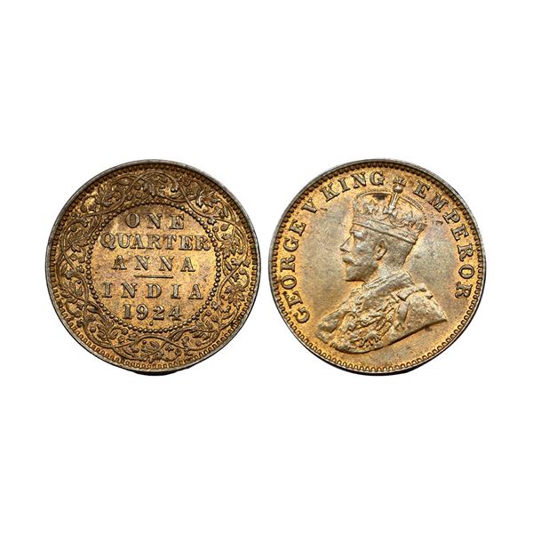 George V, Copper ¼ Anna, 1924, Bombay Mint